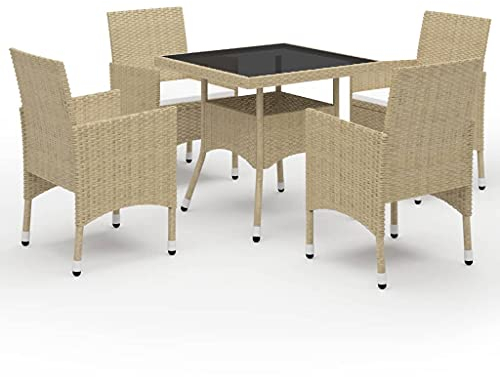 DYRJDJWIDHW aufblasbares Sofa,bodensofa,palettenmöbel,5-TLG. Garten-Essgruppe Poly Rattan und Glas BeigeGeeignet für Garten, Swimmingpool, Wohnzimmer, Terrasse