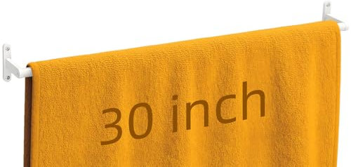 KLJKPA Handtuchstange, Weiß, 76,2 cm, Handtuchstange für Badezimmer, Badetücher zum Aufhängen, robuste einzelne Handtuchstange