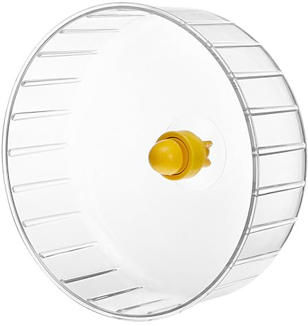QWORK® Transparentes Hamsterrad 17cm Hamster Laufrad mit Doppellager für Sanften Laufen - Radbreite 6 cm