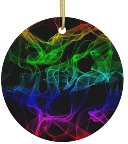 Weihnachtsbaumschmuck Im Dunkeln Leuchtendes Splatter-Neon, Rund Weihnachtsanhänger Premium Christbaumschmuck Anhänger Ideal Weihnachtsschmuck Für Geschenke Holiday Party