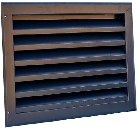 JOIMA - Rejilla de Ventilación de Aluminio. Lamas Fijas en Forma de Z . Modelo TORRALBA. 40 CM ANCHO x 20 CM ALTO (Medidas Interiores)