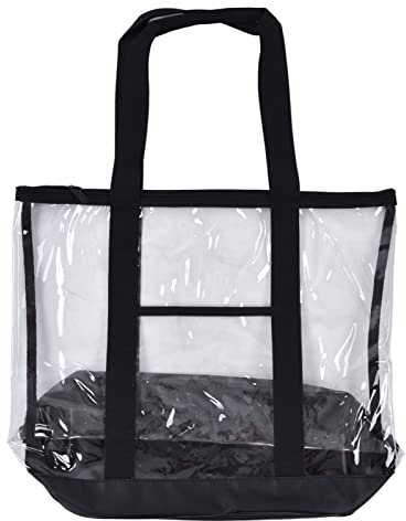 Leapiture Bolsa de Playa Transparente Bolsa de Hombro Transparente de Viaje Bolsa de Playa de PVC Bolsa de Mano con Cierre de Camping Bolsa de Hombro Transparente para Piscina
