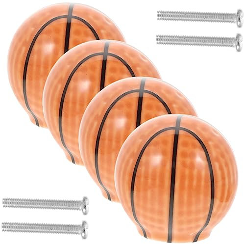 GETAJGHSD 4pcs Basketball Cartoon Cabinet Door Cabinet Knob Basketball Knob Dresser Knobs Basketball Drawer Knobs Vintage Knobs Delicate Handles Drawer Pulls Door Knob Cabinet Handles Copper