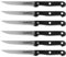 Zanetti, Set 6 Coltelli Bistecca Modello Classic, Coltelli Acciaio Inox, Lama 11 cm, Spessore 1.2 mm, Coltello Cucina Manico Rivettato