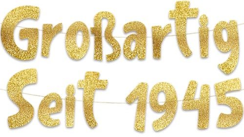 Glitzer-Banner mit Aufschrift Großartig Seit 1945, Party-Dekorationen und Zubehör für 80. Geburtstag