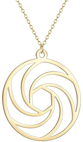 XIPIEIO Chain dog tag men's and women's necklace Camera Lens Pendant Camera Lens Necklace Mandala Charm Lens Symbol Jewelry Gift for Photographer