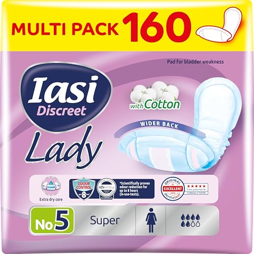 IASI Discreet LADY - Compresas de Pérdida Urinaria Femeninas Ligeras y Moderadas, Talla Super, 160 Unidades