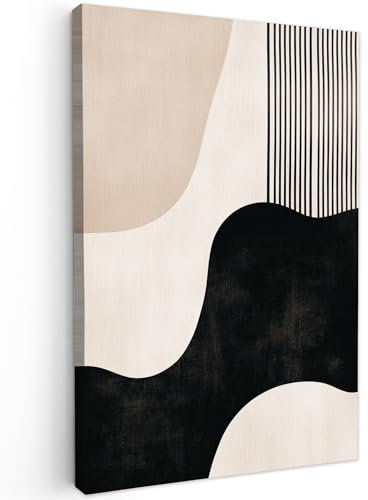 MuchoWow© Impression sur Toile Decoration Murale Peinture 60x90 cm Tableaux Art Décoratif Muraux Décoration Chambre Abstrait - Japandi - Beige - Moderne