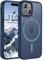 ORDA Magnetic Case for iPhone 15 Case Compatible with MagSafe,for iphone 15 phone case Translucent Matte Back Slim,Military Grade Drop Proof Hard Back Protective Cover 6.1-Deep Blue
