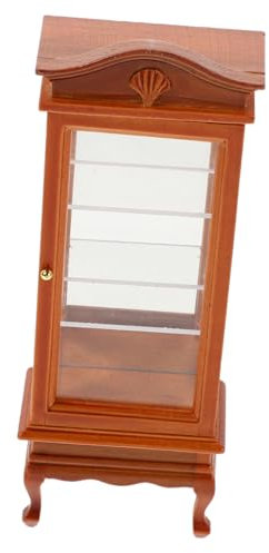 QUMIIRITY Mueble De Gabinete De Madera Miniatura para Casa De Muñecas Diseño Único De Puerta Simple Arco Accesorios para Manualidades y Decoración Infantil