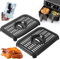 Air Fryer Grill Pan for Ninja Foodi AF300UK 6 in 1 7.6L Dual Zone Digital Air Fryers, 2 PCS Air Fryer Accessories Grill Pan Plate Crisper Plate Rack Tray with Rubber Bumpers, Dishwasher Safe