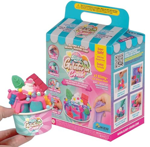 Slimy DIY Gelateria Crush - Slime und Knete Kreativ-Set, Backspiel, Gelato-EIS in Becher oder Tüte zum selber Mischen, Formen und Dekorieren