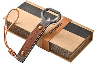 Maarten Weihnachtsgeschenke für Männer, Personalisierte geschenke für männer, Retro Flaschenöffner mit handgewebter Schnur und Leder, Bester Geburtstagsgeschenk Männer Geschenke für Papa