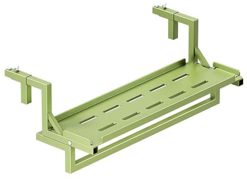 FAXJRU Klappbarer Balkonhängetisch,Balkonklapptisch,Balkontisch zum Hängen,Balkonhängetisch Klappbar, Hängetisch für Balkongeländer, Beistelltisch Klapptisch, für den Außenbereich(Green,60cm/23.6in)