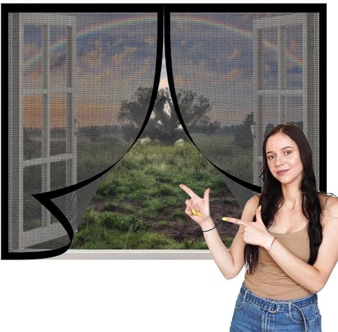 Mosquitera para Ventanas de Aluminio Corredera 40 x 60 cm sin Taladrar Antimosquitos para Puerta Ventana Adiós a Los Moscas y Mosquitos para Todas Puertas y Ventanas, Negro