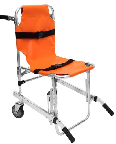 EMS - Silla plegable para escaleras (159 kg, aleación de aluminio, con 2 ruedas y cierre rápido, para personas mayores y discapacitados)