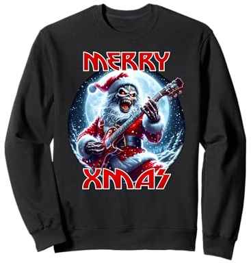 Merry Christmas Heavy Metal Band Death Metal Vintage Santa Sweatshirt