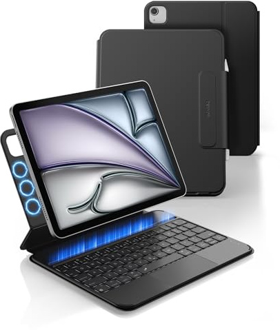 Dexnor for iPad Air 11 inch Case with Keyboard M4/M3/M2 Ultra-Light | Keyboard for iPad Pro 11 (4th/3rd/2nd/1st Gen) & iPad Air 5th/4th Gen, Ultra-portable, Magnetic, Trackpad, Backlit, Black