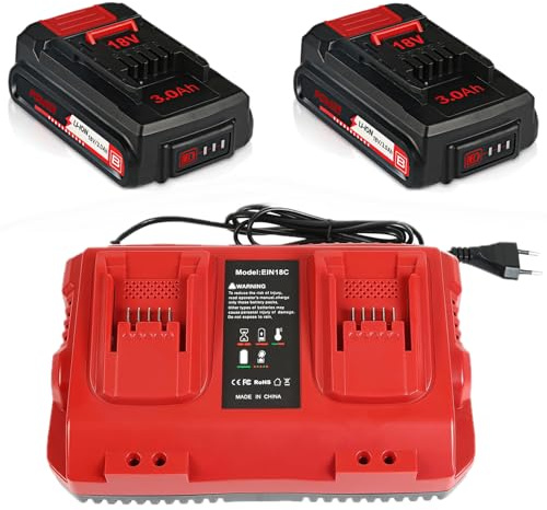Aaiwtd 18V 3,0Ah Ersatzakku für Einhell Akku 18V und Power x-Change Geräte (2 Pack für alle PXC-Geräte)