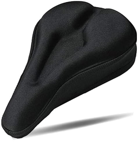 RIXOW Housse de Selle de Vélo, Couvre Selle Velo Ergonomique, Coussin Selle Velo Mousse à Mémoire de Forme Confortable, 28x18cm Coussin Velo pour Vélo de Route, E-Bike, Vélo d'exercice (Noir 1)