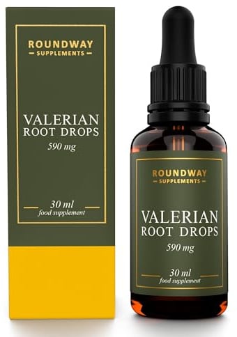 Valerian Root Drops | 590mg High Strength Liquid Extract for Sleeping & Relaxation | 30ml Drops, Better Absorption Than Tablets | 2 Month Supply | Made in The UK by Roundway Supplements