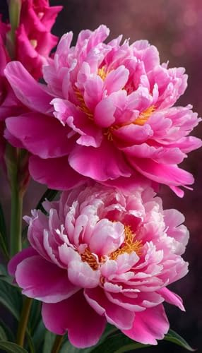 Raíces de Peonía, Arbustos Perennes Premium para Jardín-2 BULBOS-Fucsia