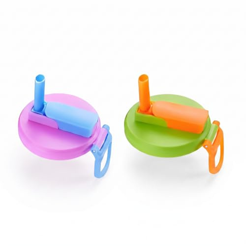 Soda Plastic Lids with Straws, Plastic Can Lids, Straws Reusable, Easy to Carry & Drink, Convenient Soda Accessory (pink and green)