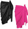2 Pièces Wrap de Plage de Femmes Sarong Couverture de Bikini Jupes Wrap pour Maillot de Bain en Mousseline (Noir et Rouge Rose, Court)