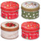 UPKOCH 4 barattoli Natalizi per Biscotti, Scatola per Biscotti, Scatola per Dolci Rotonda con Coperchio (Motivo Casuale).