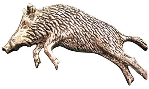 Ansteckpin Wildschwein im Trab | für den Hut oder das Revers | Perfekt zum Jagd-Outfit | Anstecker Pin Button | Altsilber