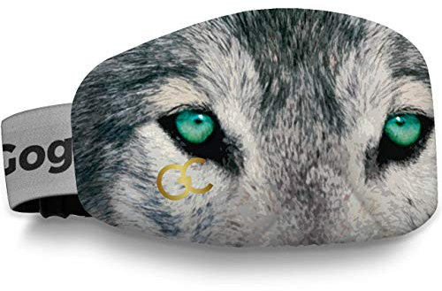 GogglesCover Ski Goggles Protective Cover, Protective Goggle Cover Portable, Ski Goggle Cover Sleeve Anti-Scratch, Ski Goggles Accessories, Ski Equipment, Wolf Design