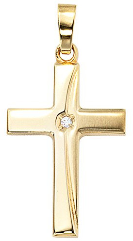 Jobo Damen-Anhänger Kreuz aus 8 Karat 333 Gold mit Zirkonia