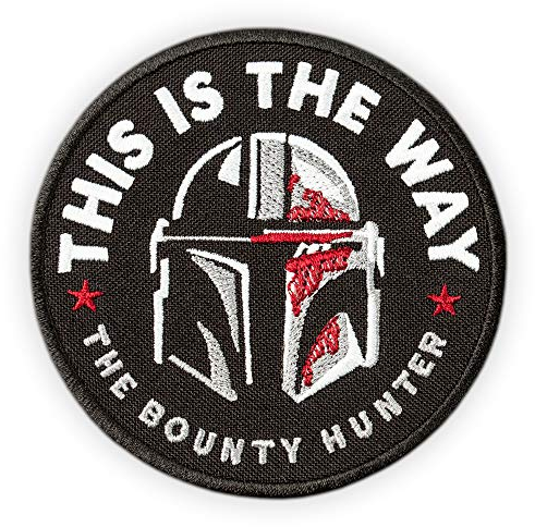Bounty Hunter runder Patch – This is The Way Mandalorian – Star TV-Serie Morale Emblem – bestickt zum Aufbügeln – Größe: 8,9 x 8,9 cm