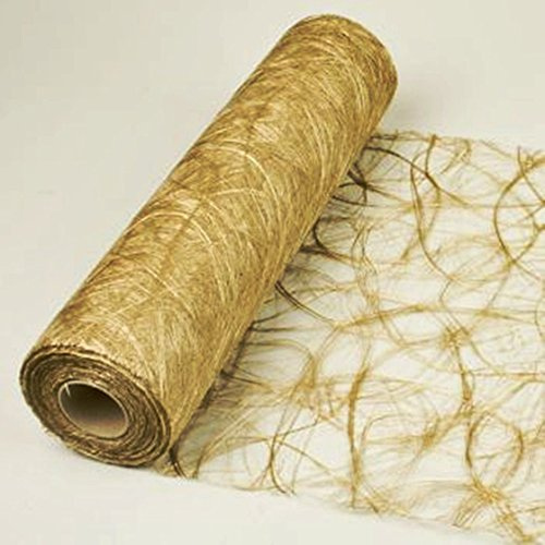 Sizoweb 5m, 20m, 25m Rolle 30cm oder 20cm breit Original Tischläufer Tischband Dekoration Fest Hochzeit Geburtstag Kommunion Taufe (25m x 20cm, Gold 1800)