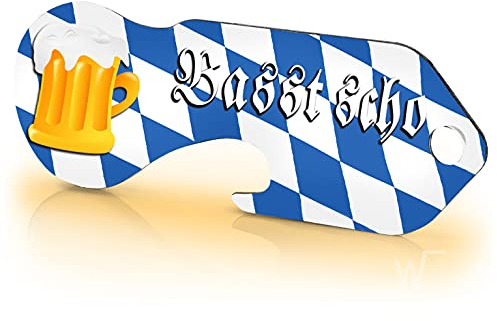 Einkaufswagenlöser ® Basst Scho/Entriegler für Einkaufswagen – inkl. 1 Jahr Schlüsselfundservice/Einkaufswagenchip abziehbar/Einkaufschip zum rausziehen/Schlüsselanhänger Metall / 1 Stück
