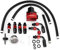 Regulador Presion Gasolina, Regulador de combustible Qiilu, kit regulador de presión de combustible de coche ajustable universal de acero inoxidable 304 con manómetro 100PSI(Negro + rojo)