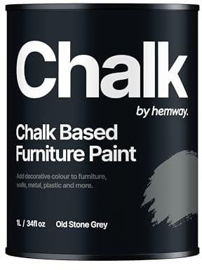 Hemway - Chalk Based Furniture Paint - Old Stone Grey 1 L | Chalky Matt Shabby Chic Finish for Interior & Exterior Home Decor | Quick Dry & All-in-one