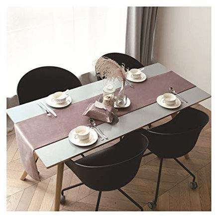 MF.CHAMA Deckchen Modern 32x180CM, Für Tischdeko Samt, Einfach rein Außenbereich Tischdeko Tischläufer, ( Rosa )