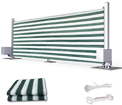 JLCP Balkon Sichtschutz Grün Weiß Höhe 75 cm / 90 cm Reißfestigkeit Gartensichtschutz Mit Seil Und Kabelbinder Blickdichte Balkonumspannung,75x300cm/30″x118″