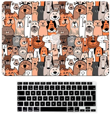 BYCeKe Compatible for 2021-2024 Macbook Pro 14 inch Case M4 A3112 A3185 A3401 M3 A2918 A2992 M2 A2779 M1 A2442 Pro/Max Chip, Slim Plastic Hard Shell Protective Case & Keyboard Cover, Cute Animals