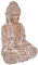 Atmosphera - Figur Buddha - Holzeffekt H45 cm - Leinen weiß