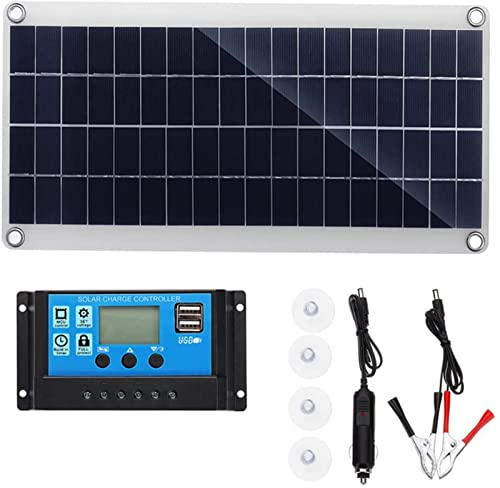 Earnmore 300W Kit Panel Solar Portátil, Panel Solar Flexible Cargador Solar monocristalino para la energía Solar al Aire Libre, embarcaciones, Camping, caravanas o autocaravanas-10a Controller