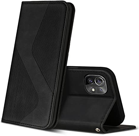 ZONNAVI Cover per Xiaomi Mi 11 Lite 4G / 5G / 5G NE, Flip Custodia Pelle PU con [Slot Cart] [Supporto Stand] [Magnetica], Cover a Libro Portafoglio per Xiaomi Mi 11 Lite 4G / 5G / 5G NE (Nero)
