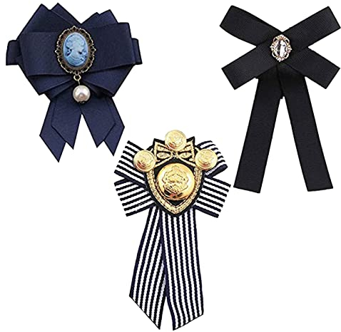 3 Stücke Schleifenbrosche, Schleifenbrosche Bowknot Perle Brosche, Vintage Band Broschen, Damen Vintage Broschennadeln, für Kleider, Hemden, Jacken