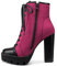 NobleOnly Donna Alto High Tacco Heel Piattaforma Rotonda Punta Stivaletti Cerniera Lacci Equitazione Stivali Classico Feste Ufficio 13 CM Heels Rosa 45 EU