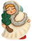 THUN - Regina delle Fate Shaila con Foglia di Abete in Ceramica Decorata a Mano, Linea Bosco Magico, 4.4x4.8x7cm