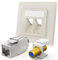 hb-digital 1x Anschlussdose Netzwerkdose LAN Dose Unterputz mit RJ45 Keystone Modul CAT 6a und vergoldet F-Verbinder Keystone F-Buchse Keystone-Halterung Adapter - Reinweiss