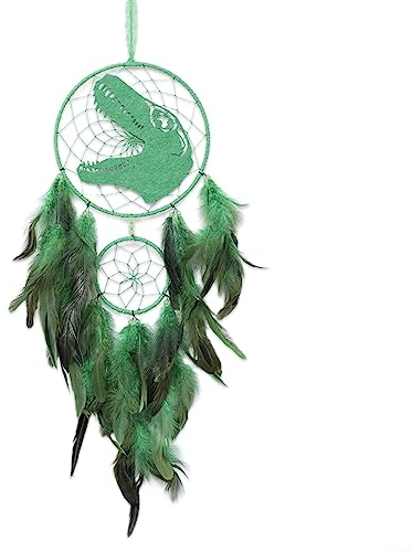 Traumfänger, Kinder-Dinosaurier-Traumfänger, Feder, handgefertigt, Wandbehang, Dekoration, Geschenk für Jungen und Mädchen, Kinderzimmer, Schlafzimmer