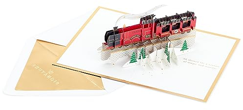 Hallmark Tarjeta de Navidad, tarjeta de Navidad de Harry Potter, tarjeta 3D y desplegable, expreso de Hogwarts, rojo
