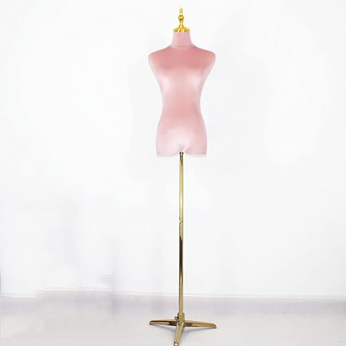 Rozhuhro Schaufensterpuppe Torso weiblich, Höhenverstellbar Mannequin, Deko Mannequin, Schneiderpuppe, Weiblich Schaufensterpuppe,Rosa,B